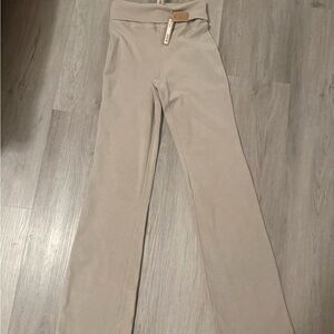 Beige High-Waisted Pants